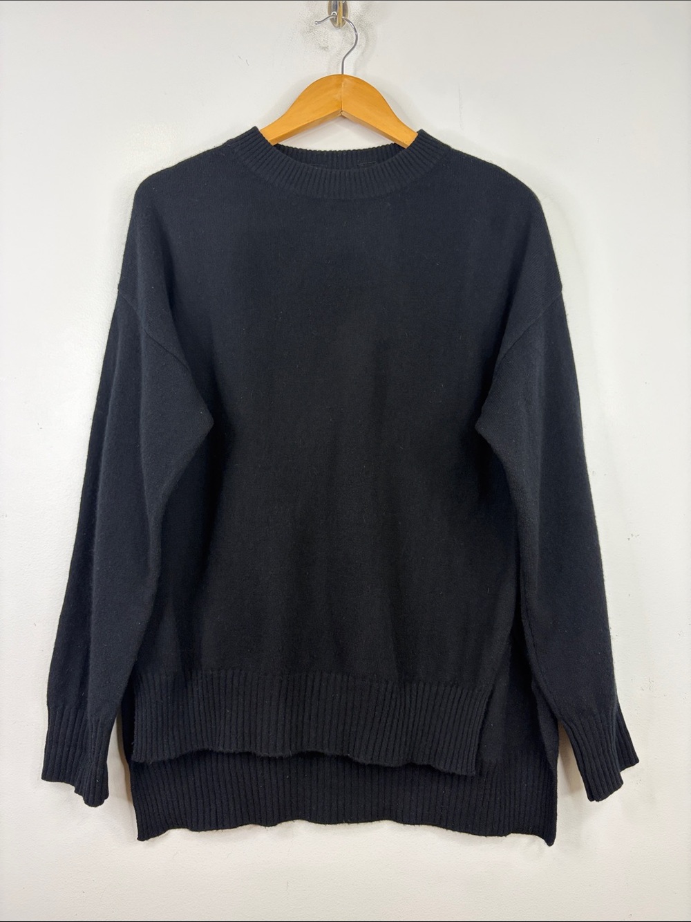 Loulou Studio Cashmere Sweater Womens Small Black Long Sleeve Loose Relaxed Fit